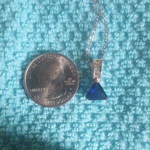 Sapphire Sm Trilliant Cut 16" expandable Necklace